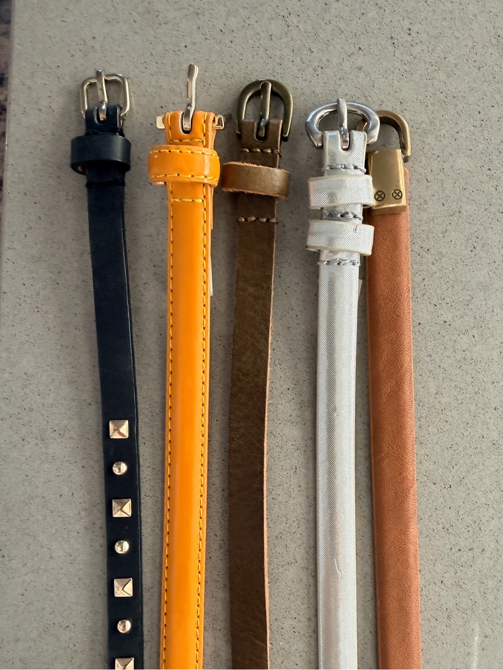 Skinny Belt Bundle - 5 Slim Leather Belts